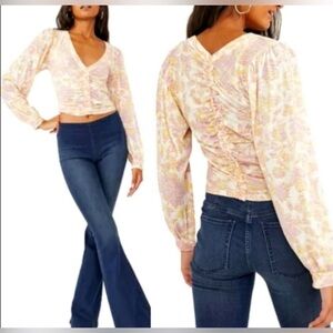 NEW FREE PEOPLE say the word top in ivory